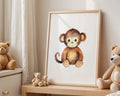 Playroom Ideas | Baby Monkey Nursery Wall Art | Jungle Animal Baby Print wall art print, modern home decor, unframed artwork by Nomad & Nest