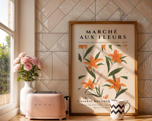 Botanical Lily Art Print | French Floral Cottage Decor wall art print, modern home decor, unframed artwork by Nomad & Nest