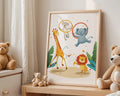 Playroom Ideas | Safari Animals Nursery Art | Jungle Play Scene Wall Print wall art print, modern home decor, unframed artwork by Nomad & Nest