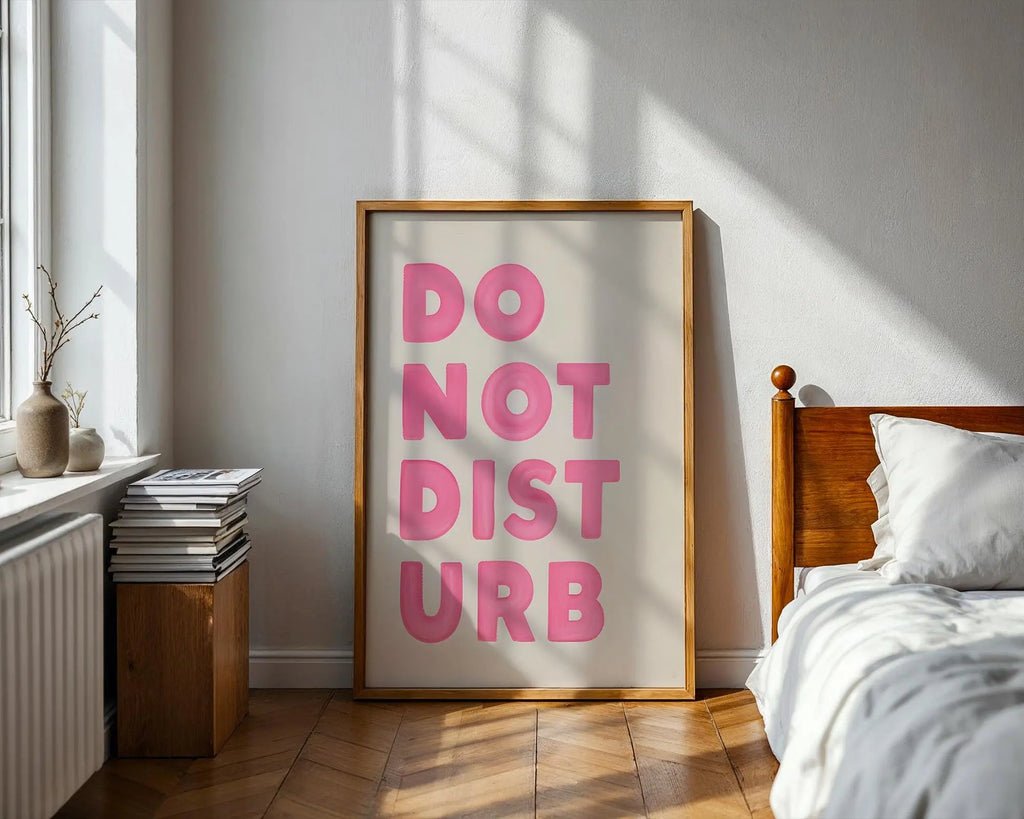 Do Not Disturb Print | Pink Typography, Minimal Art wall art print, modern home decor, unframed artwork by Nomad & Nest
