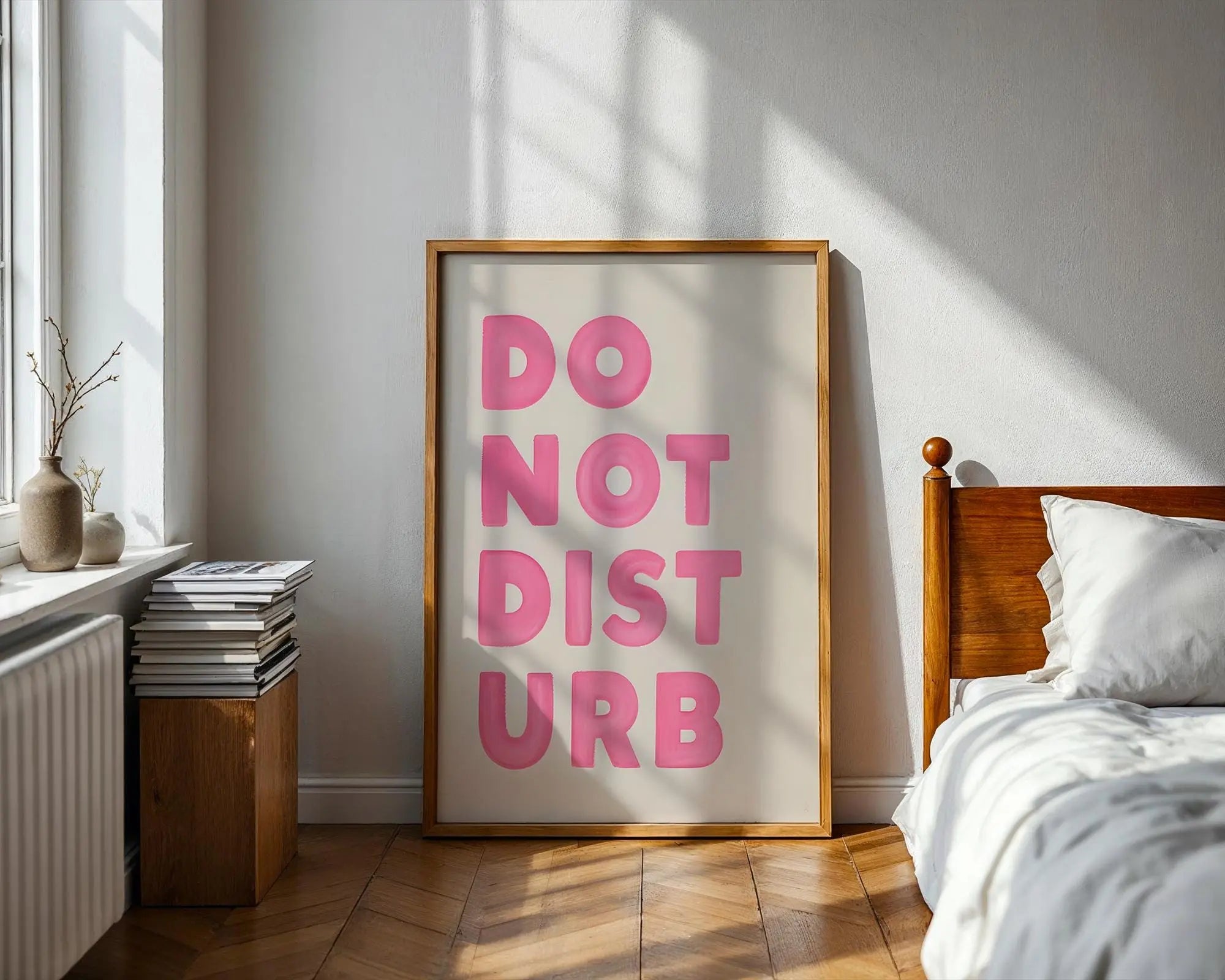 Do Not Disturb Print | Pink Typography, Minimal Art wall art print, modern home decor, unframed artwork by Nomad & Nest