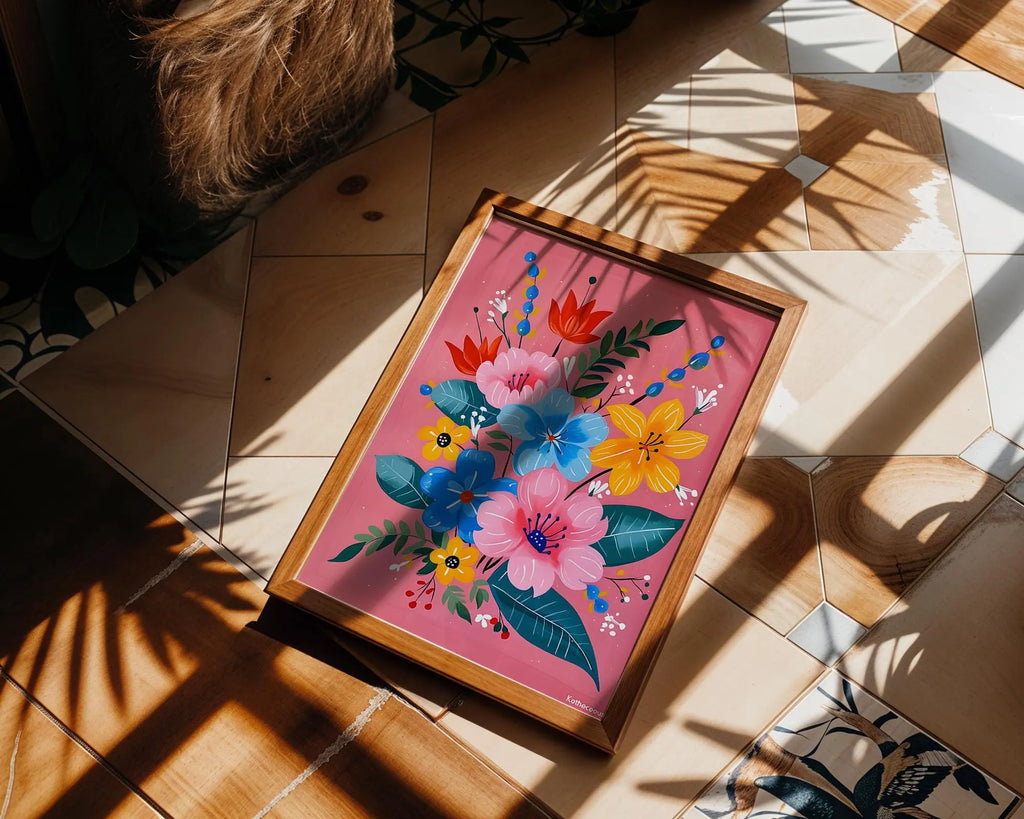 Modern Pop Art | Colorful Floral  Print | Modern Botanical Illustration wall art print, modern home decor, unframed artwork by Nomad & Nest