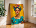 Colourful Prints | Frida Kahlo Art Print |  Floral Portrait, Boho Decor wall art print, modern home decor, unframed artwork by Nomad & Nest