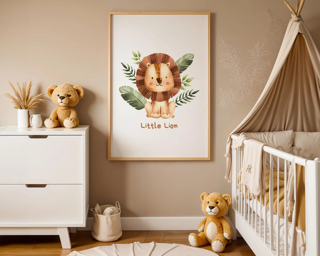 Playroom Ideas | Little Lion Nursery Print | Safari Animal Boho Wall Art wall art print, modern home decor, unframed artwork by Nomad & Nest