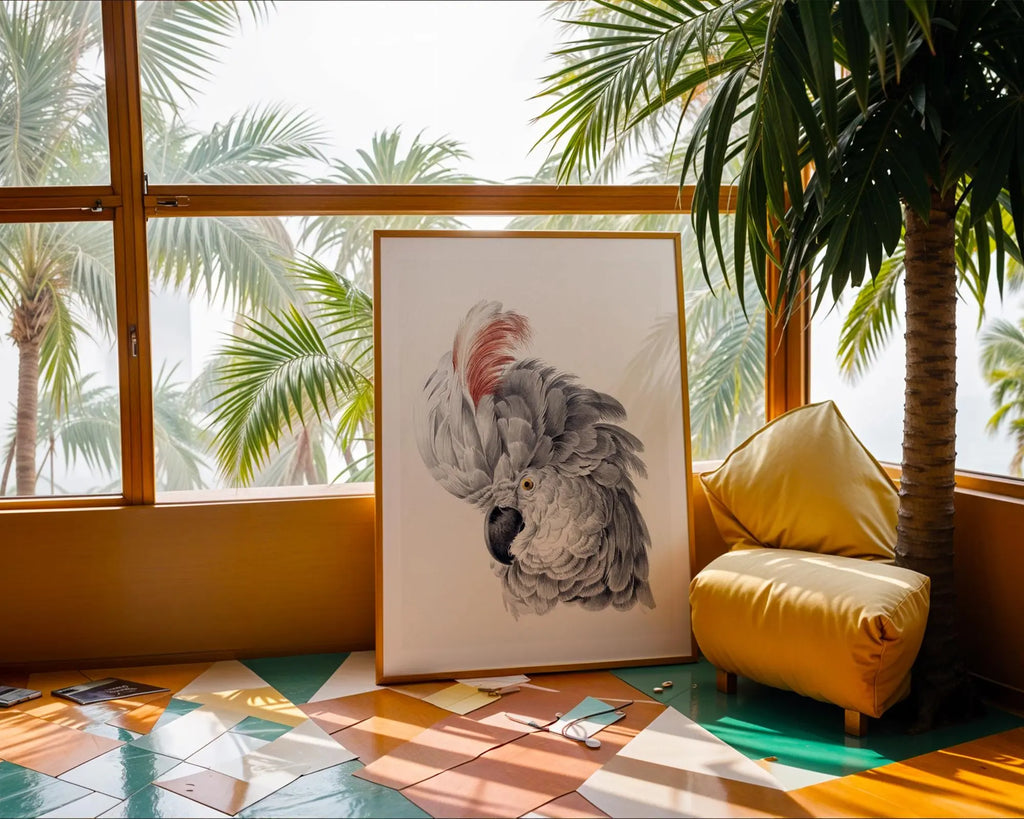 Vintage Style Cockatoo Print | Tropical Bird Wall Art wall art print, modern home decor, unframed artwork by Nomad & Nest