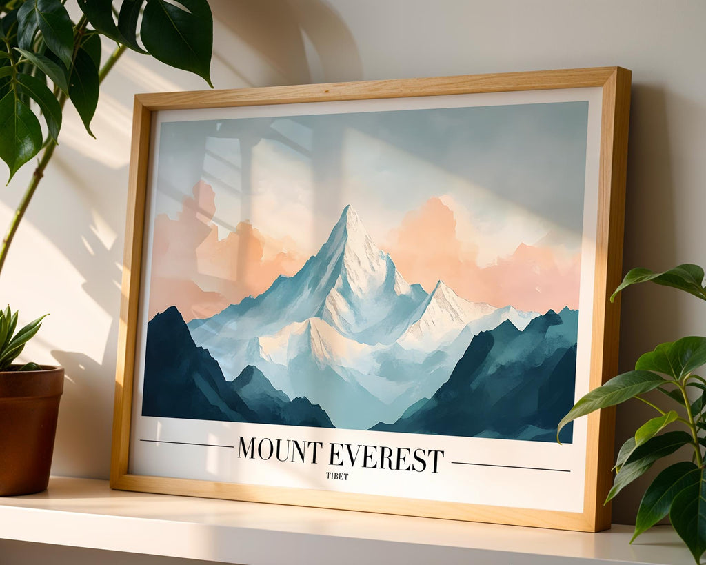 Mount Everest Print | Himalayan Landscape Art wall art print, modern home decor, unframed artwork by Nomad & Nest