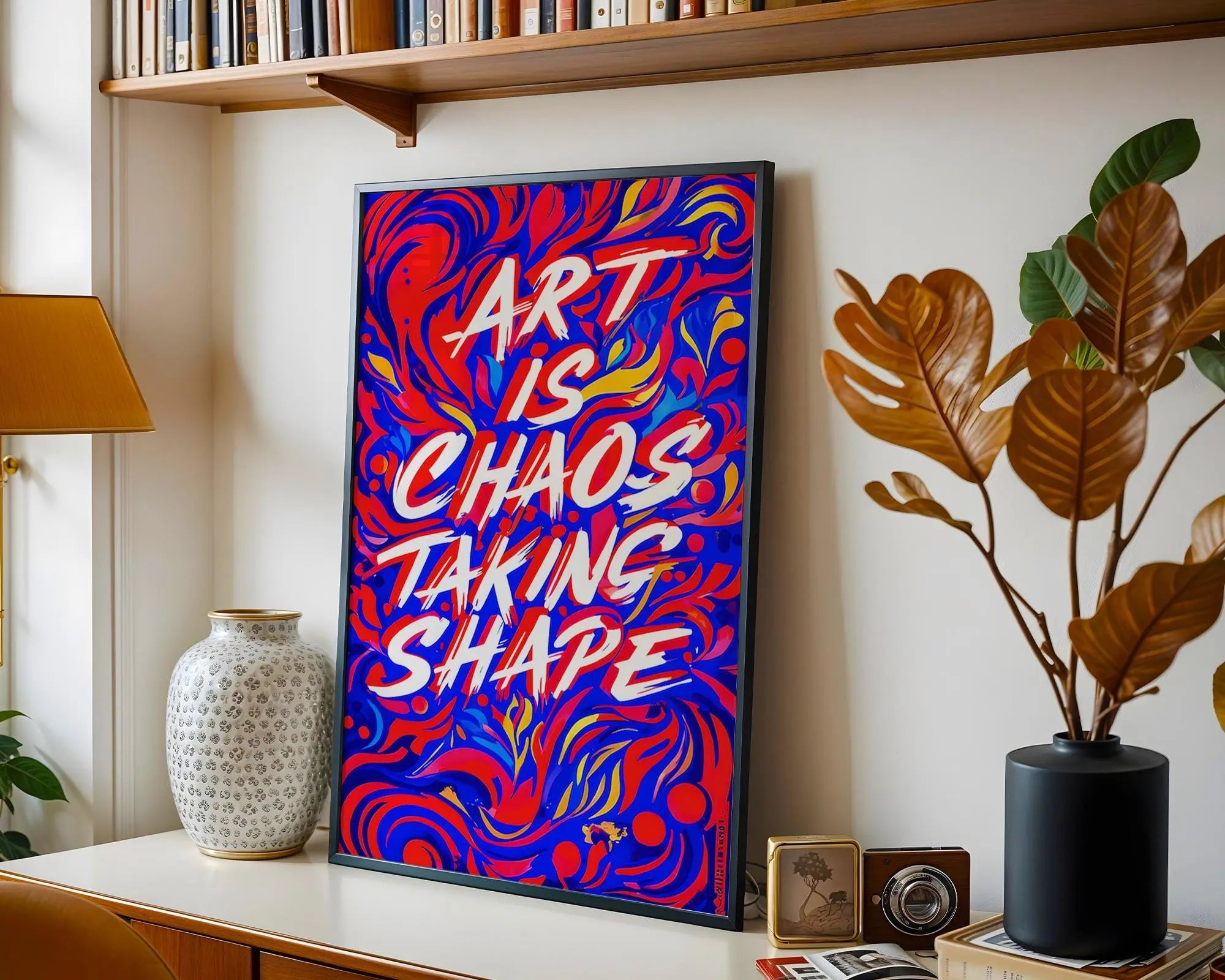 Positive Emotion | Art Is Chaos Taking Shape Poster | Vibrant Abstract Typography | Creative Statement Print wall art print, modern home decor, unframed artwork by Nomad & Nest