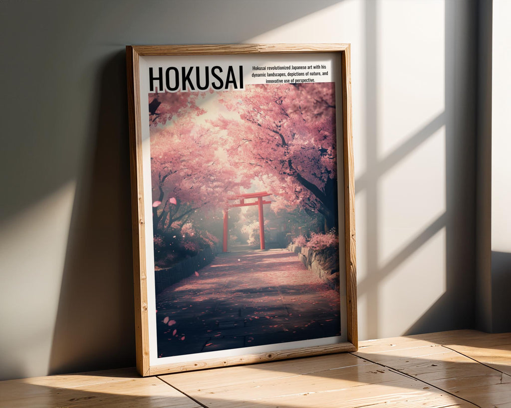 Japanese Poster | Cherry Blossom Print –  Torii Gate, Zen Landscape Art wall art print, modern home decor, unframed artwork by Nomad & Nest
