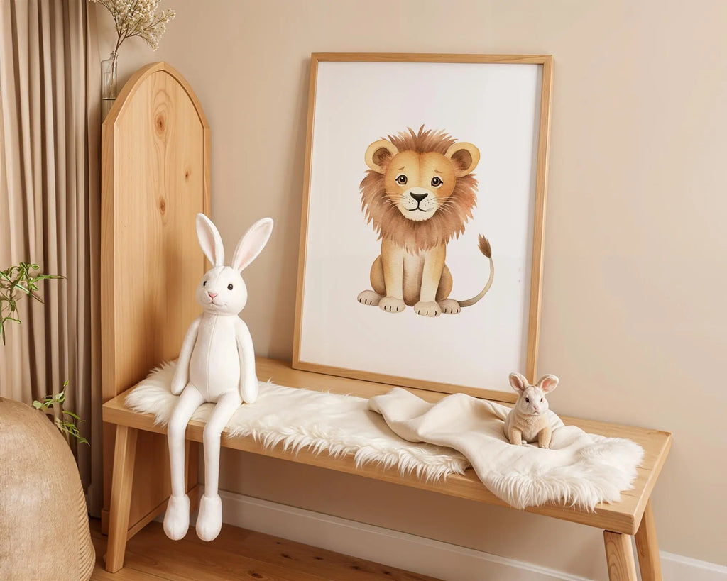 Playroom Ideas | Lion Nursery Wall Art | Safari Animal Baby Print wall art print, modern home decor, unframed artwork by Nomad & Nest