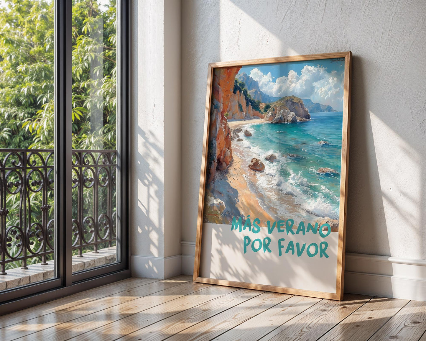 Colourful Prints | Mediterranean Beach Print | Spanish Coastal Wall Art wall art print, modern home decor, unframed artwork by Nomad & Nest