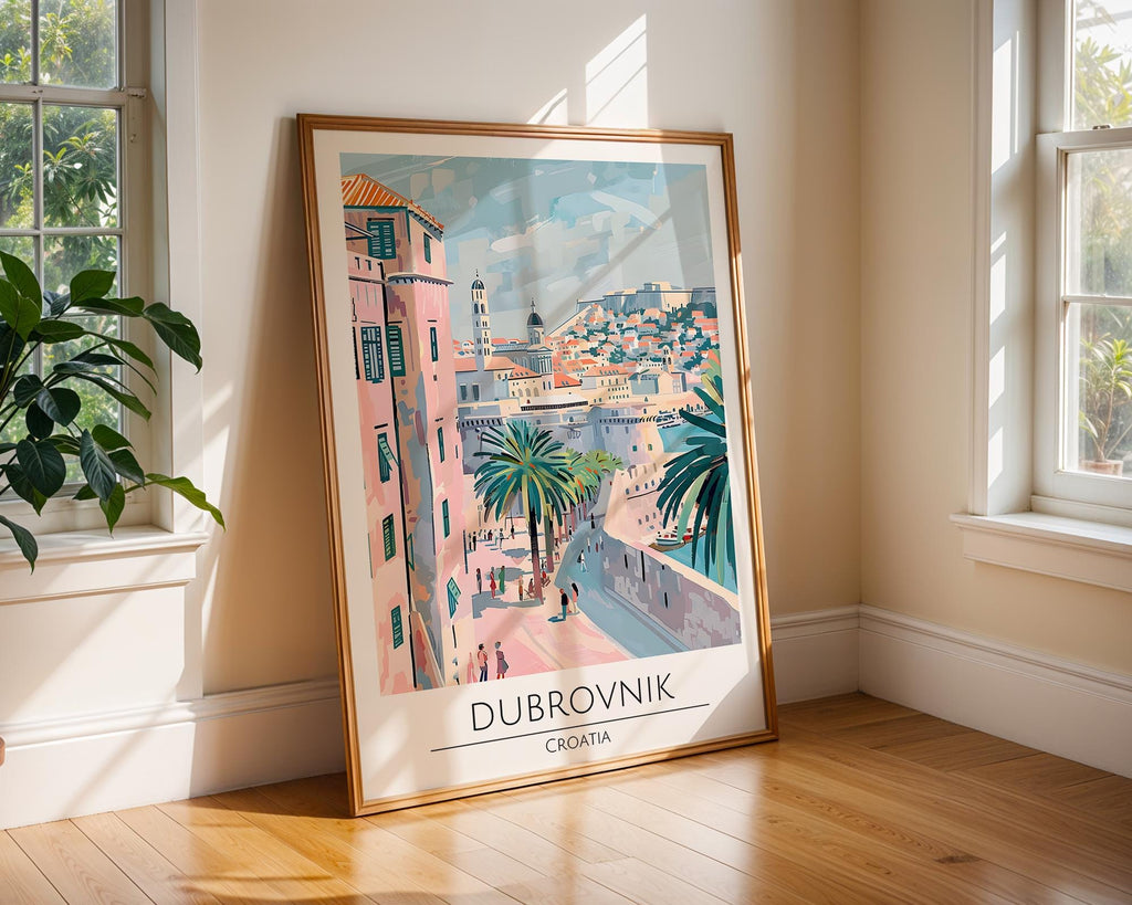 Dubrovnik Croatia Art Print | Colorful Mediterranean Coastal Wall Art wall art print, modern home decor, unframed artwork by Nomad & Nest