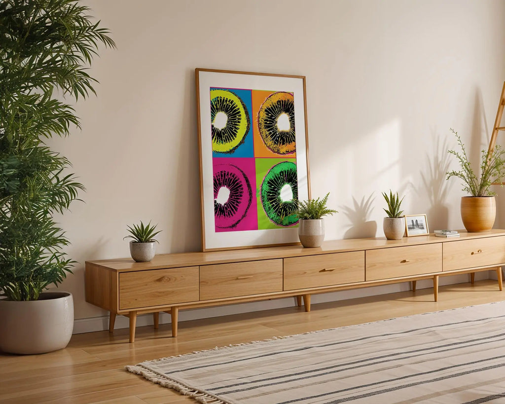 Modern Pop Art | Kiwi Fruit Print | Warhol Inspired Kitchen Decor wall art print, modern home decor, unframed artwork by Nomad & Nest
