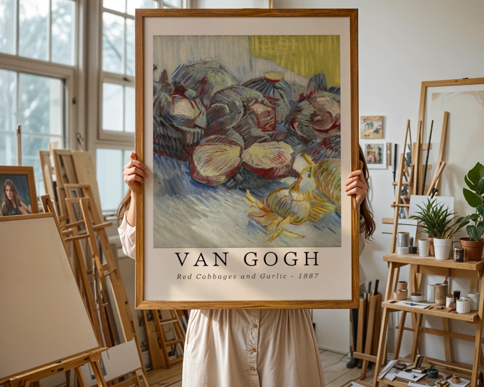 Van Gogh Print | Red Cabbages and Garlic  – Vintage Kitchen Still Life wall art print, modern home decor, unframed artwork by Nomad & Nest