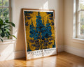 William Morris Print | Golden Botanical Wall Art Style Blue Delphinium Poster wall art print, modern home decor, unframed artwork by Nomad & Nest