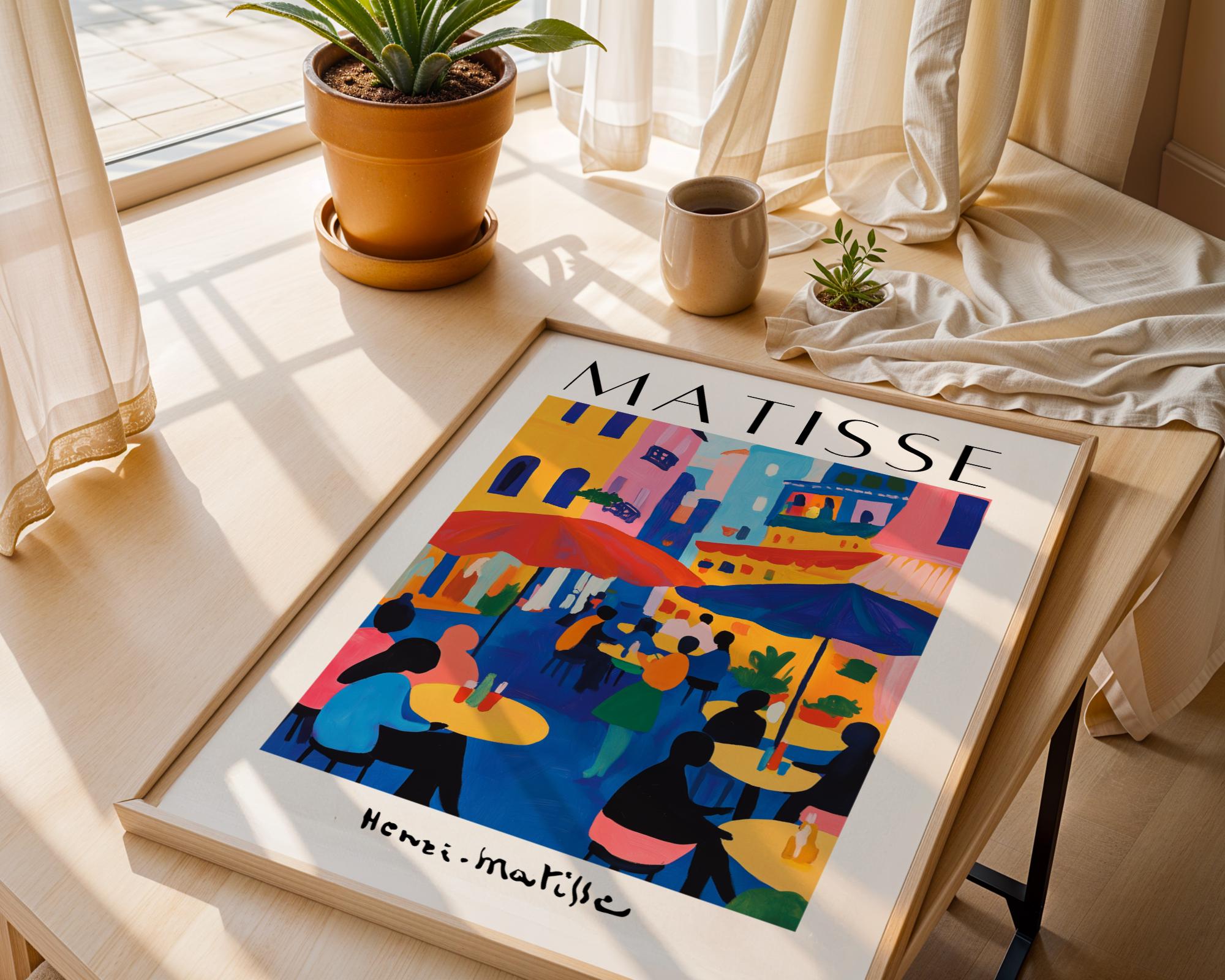 Henri Matisse Print | Inspired Cafe  | Colorful Mediterranean Wall Art wall art print, modern home decor, unframed artwork by Nomad & Nest