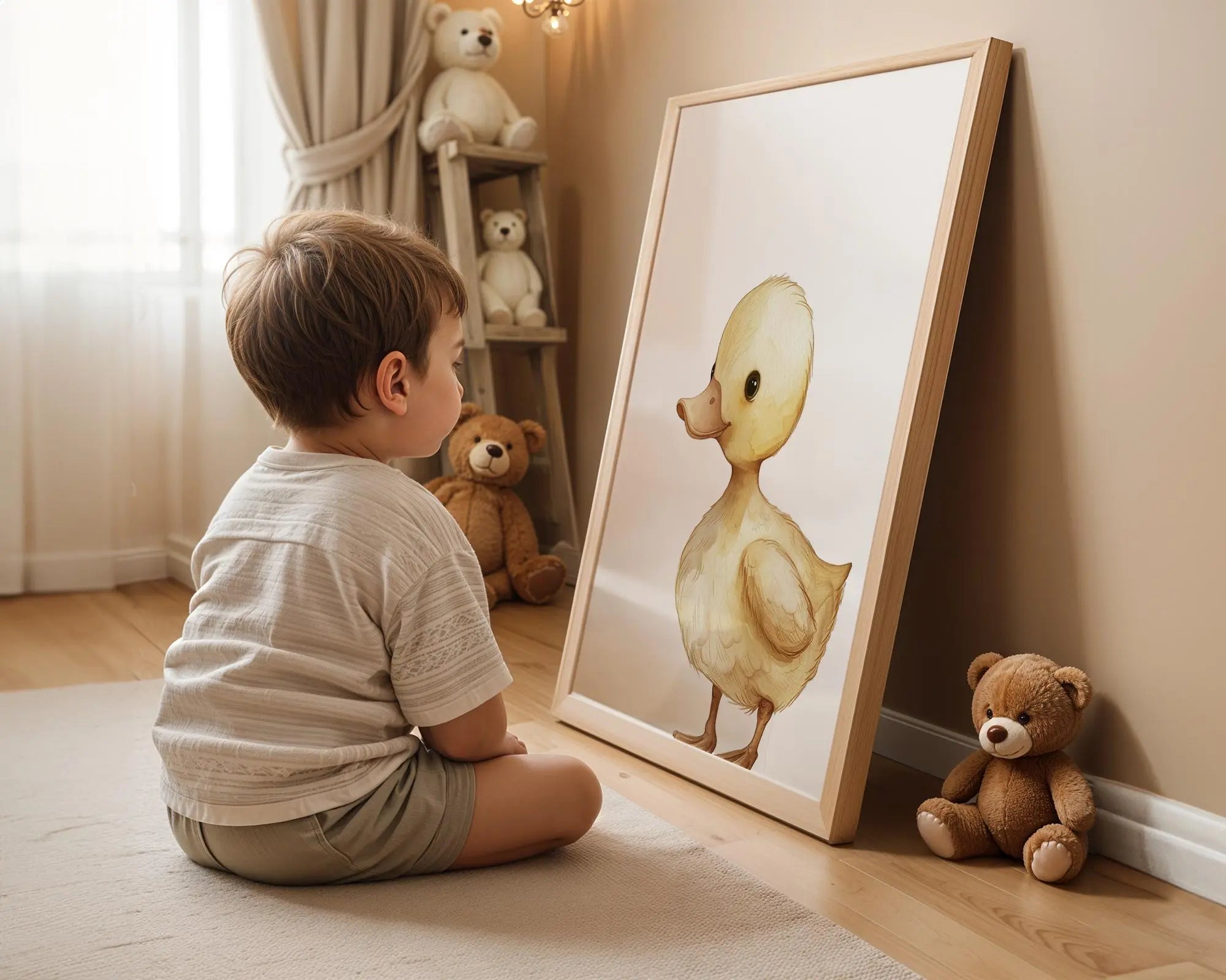Playroom Ideas | Duckling Nursery Wall Art | Farm Animal Baby Print wall art print, modern home decor, unframed artwork by Nomad & Nest
