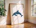 Blue Dolphin Print, Ocean Animal Illustration, Coastal Decor wall art print, modern home decor, unframed artwork by Nomad & Nest