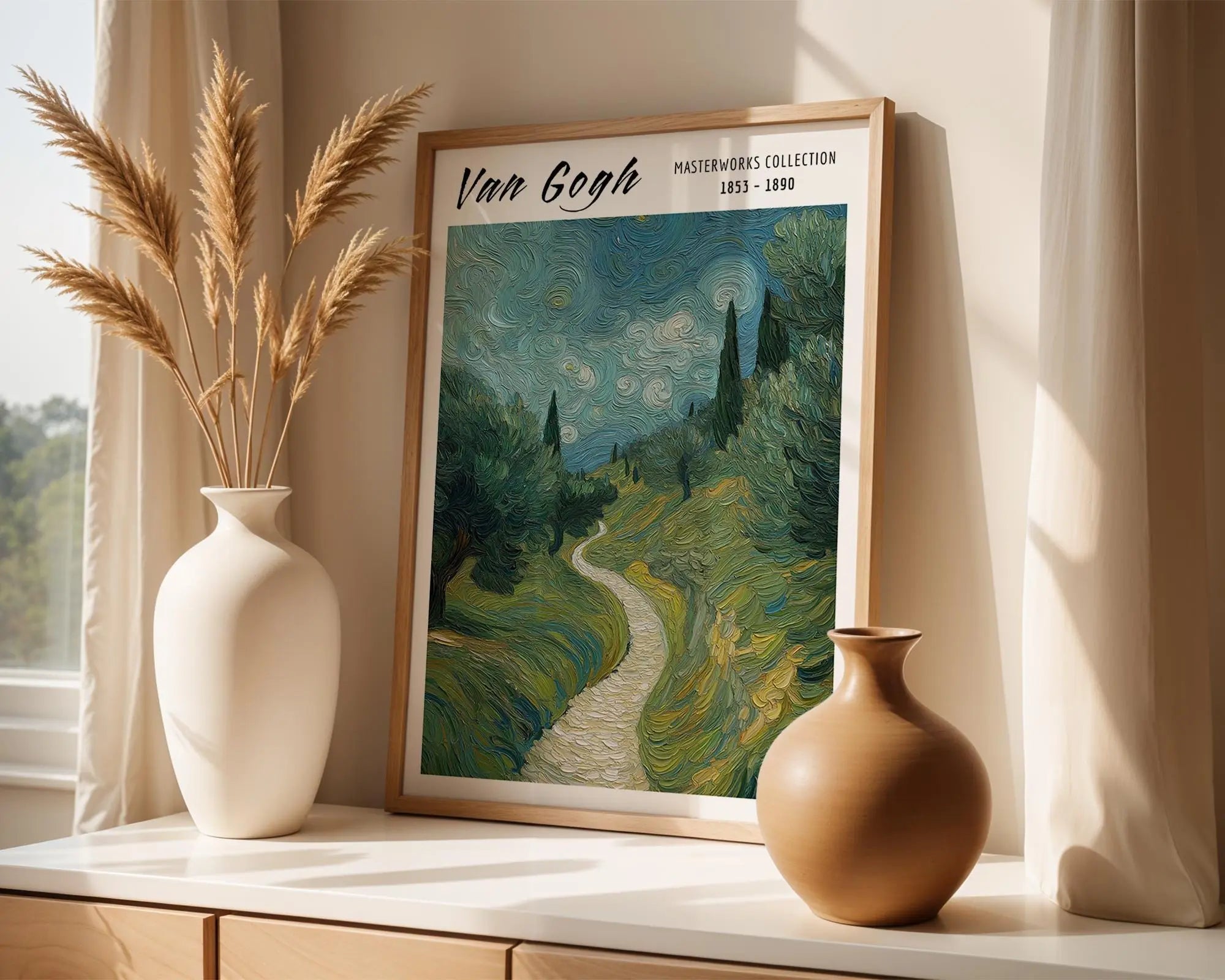 Van Gogh Print | Cypress Trees  | Impressionist Landscape Art wall art print, modern home decor, unframed artwork by Nomad & Nest