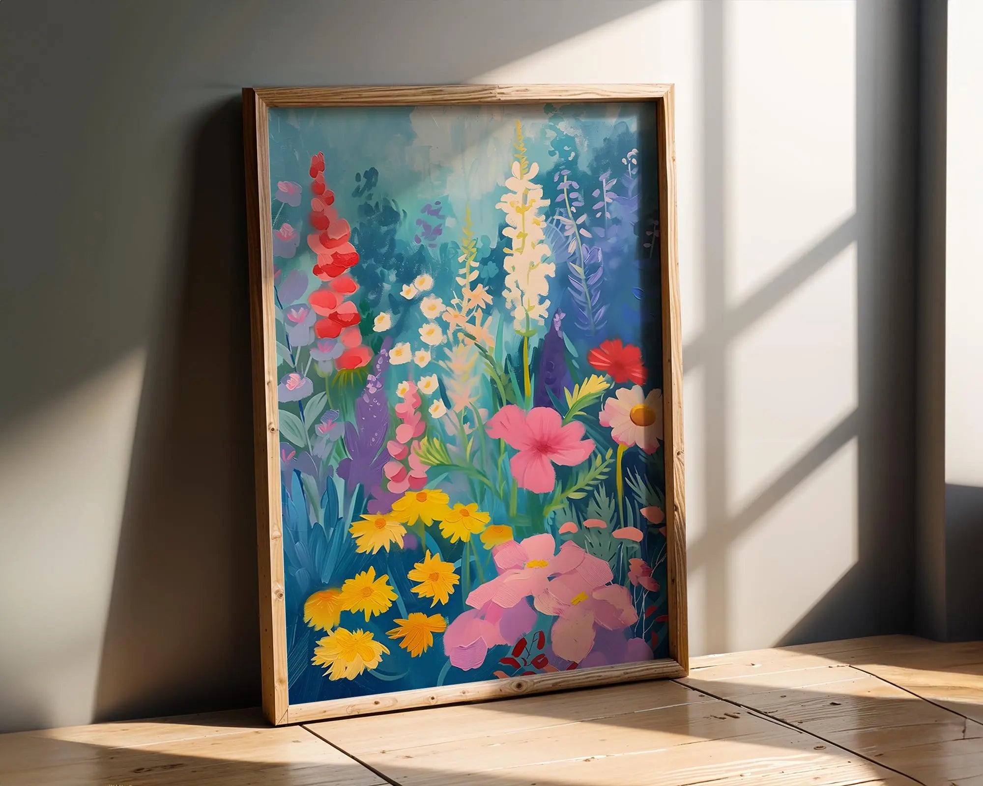 Modern Pop Art | Wildflower Garden Painting Print | Botanical Floral wall art print, modern home decor, unframed artwork by Nomad & Nest