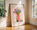 Cowgirl Boot Floral Print | Western Boho Wall Art wall art print, modern home decor, unframed artwork by Nomad & Nest