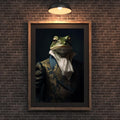 Whimsical Frog Wall Art | Blue Velvet Suit & Cravat, 18th Century Amphibian Aristocrat Print wall art print, modern home decor, unframed artwork by Nomad & Nest