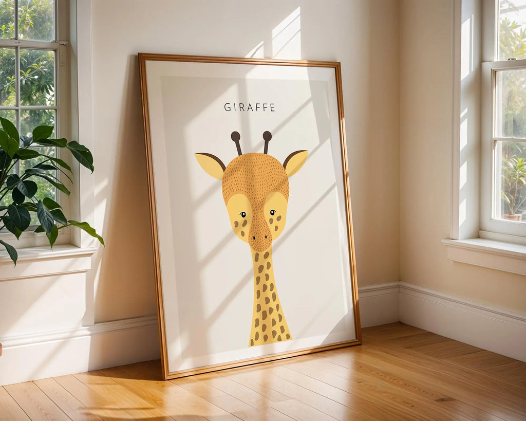 Giraffe Nursery Print | Scandinavian Kids Room Animal Poster wall art print, modern home decor, unframed artwork by Nomad & Nest