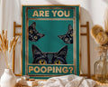 Funny Black Cat Bathroom Art Print | Quirky Pet Humor wall art print, modern home decor, unframed artwork by Nomad & Nest