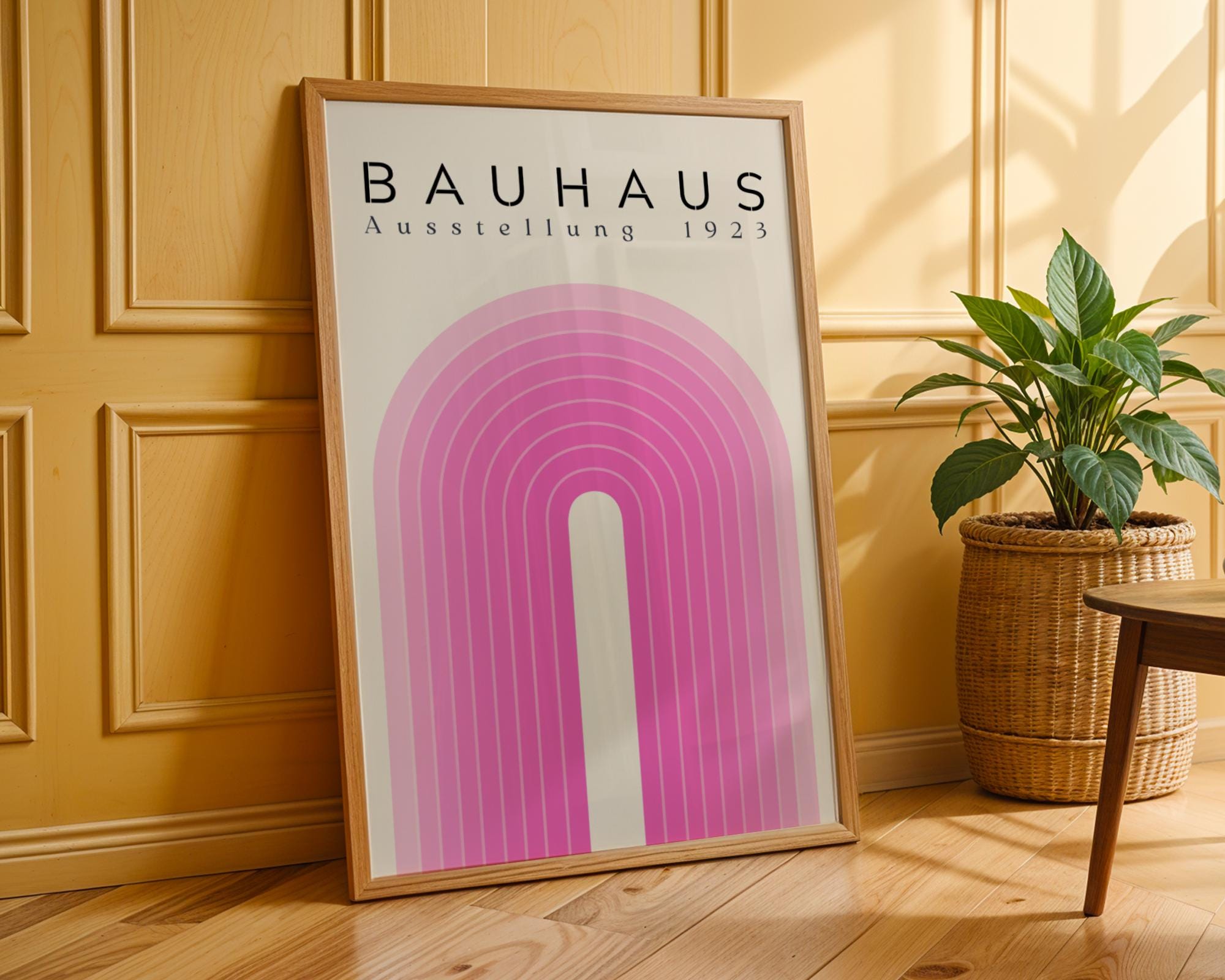 Bauhaus Poster Wall Art Print | Pink Geometric Abstract, Mid Century Modern wall art print, modern home decor, unframed artwork by Nomad & Nest