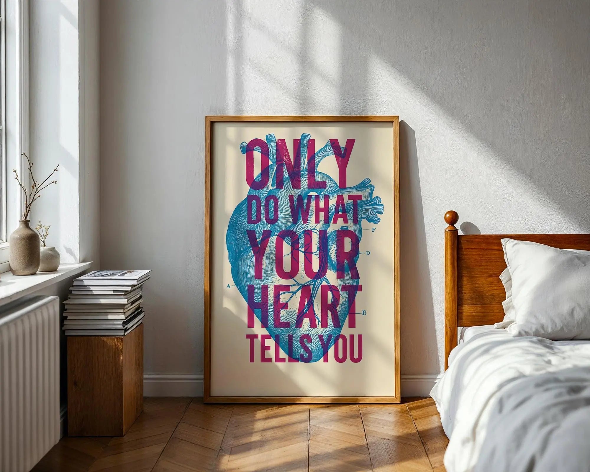 Anatomical Heart Print – Inspirational Quote Wall Art wall art print, modern home decor, unframed artwork by Nomad & Nest