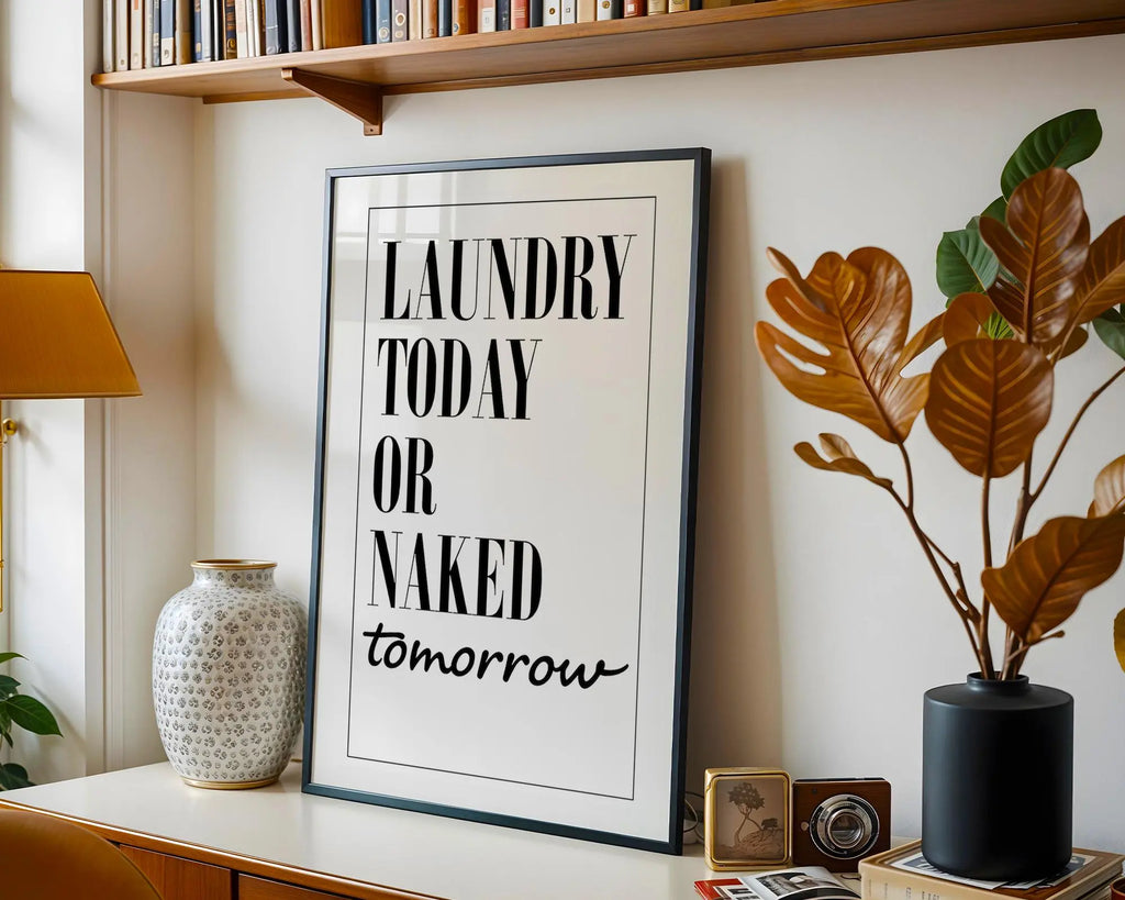 Funny Laundry Room Print | Minimalist Typography Quote wall art print, modern home decor, unframed artwork by Nomad & Nest