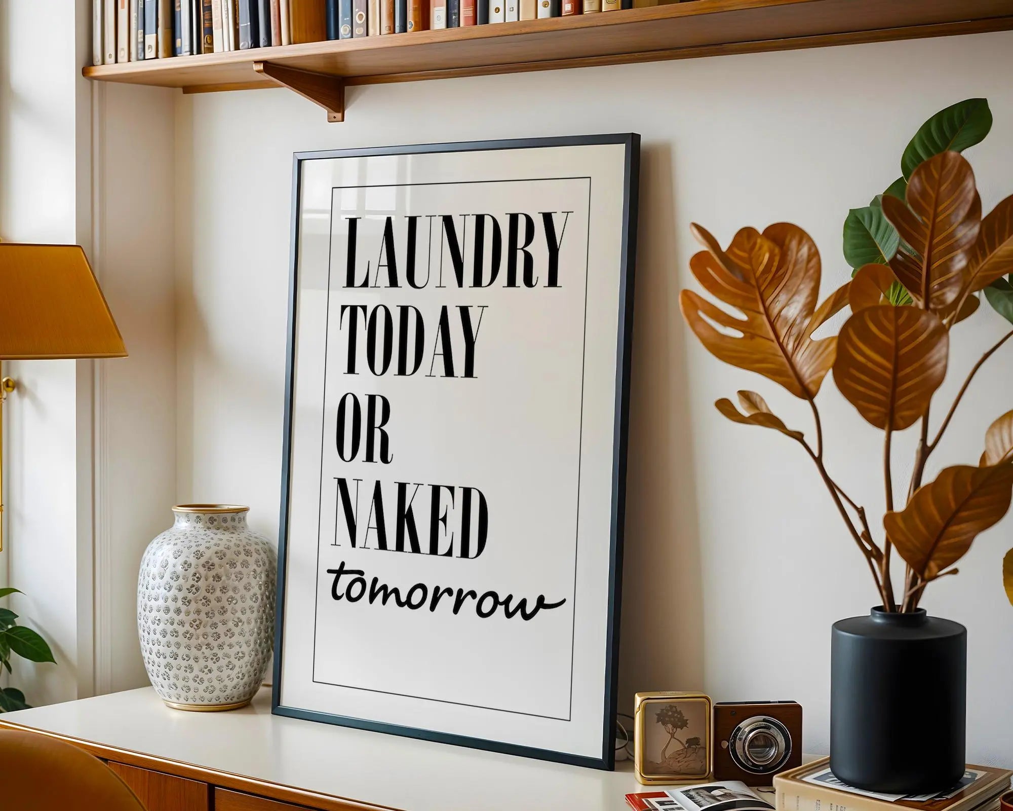 Funny Laundry Room Print | Minimalist Typography Quote wall art print, modern home decor, unframed artwork by Nomad & Nest