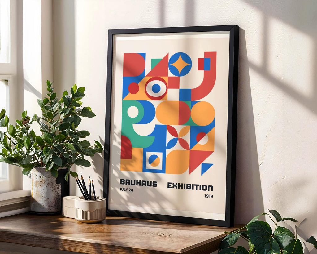 Bauhaus Poster Exhibition Art Print | Mid-Century Modern Geometric wall art print, modern home decor, unframed artwork by Nomad & Nest