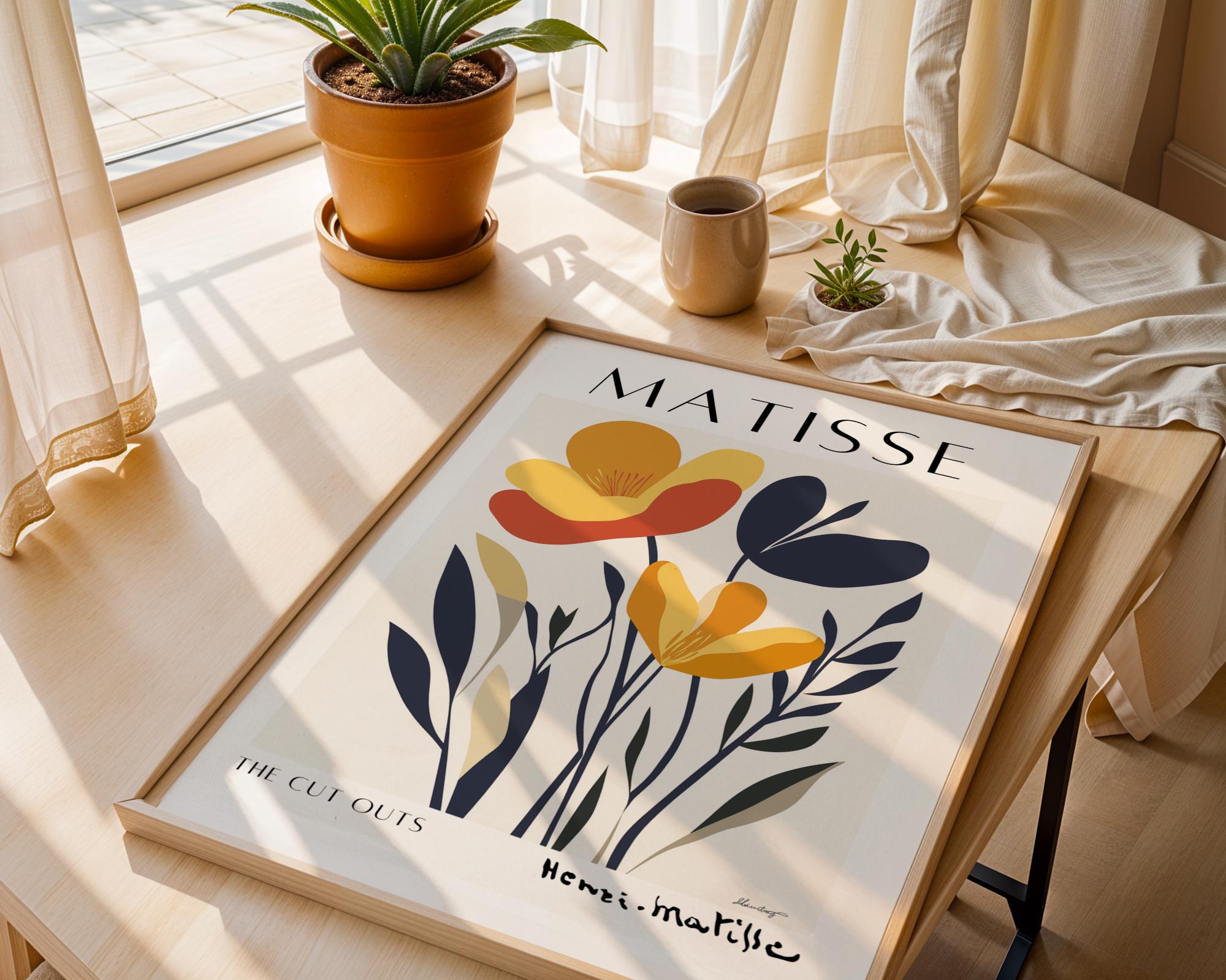 Henri Matisse Print | Inspired Floral  | Minimalist Botanical Wall Art wall art print, modern home decor, unframed artwork by Nomad & Nest