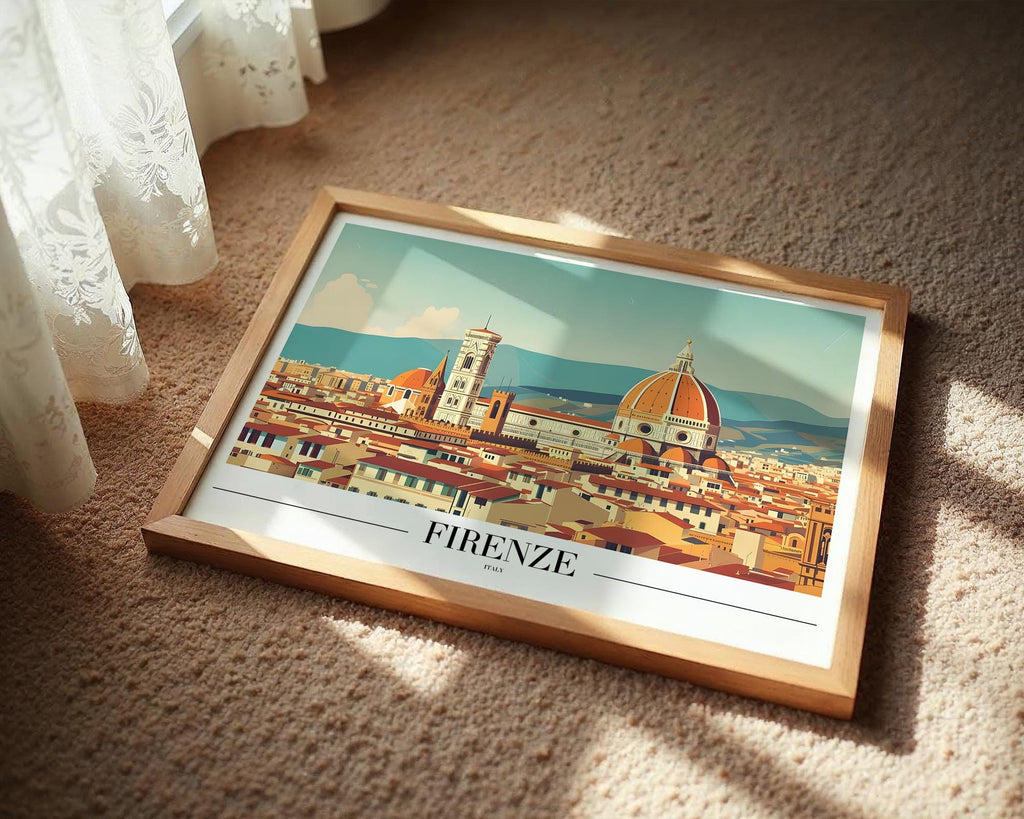 Florence Cathedral Travel Poster | Vintage Tuscan Wall Art Print wall art print, modern home decor, unframed artwork by Nomad & Nest