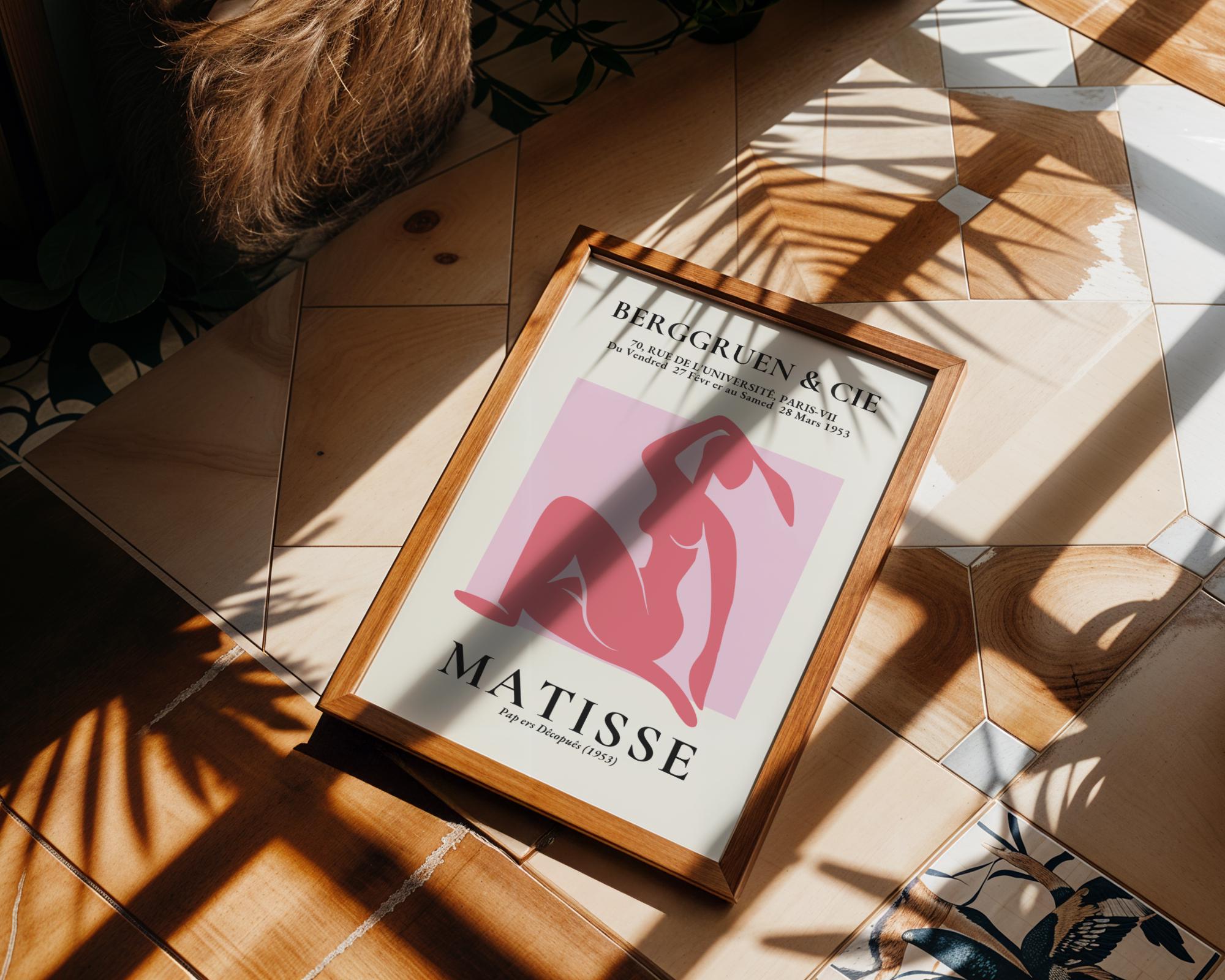 Henri Matisse Print Nude Poster | Pink Seated Woman Cut-Out Modern Minimalist wall art print, modern home decor, unframed artwork by Nomad & Nest
