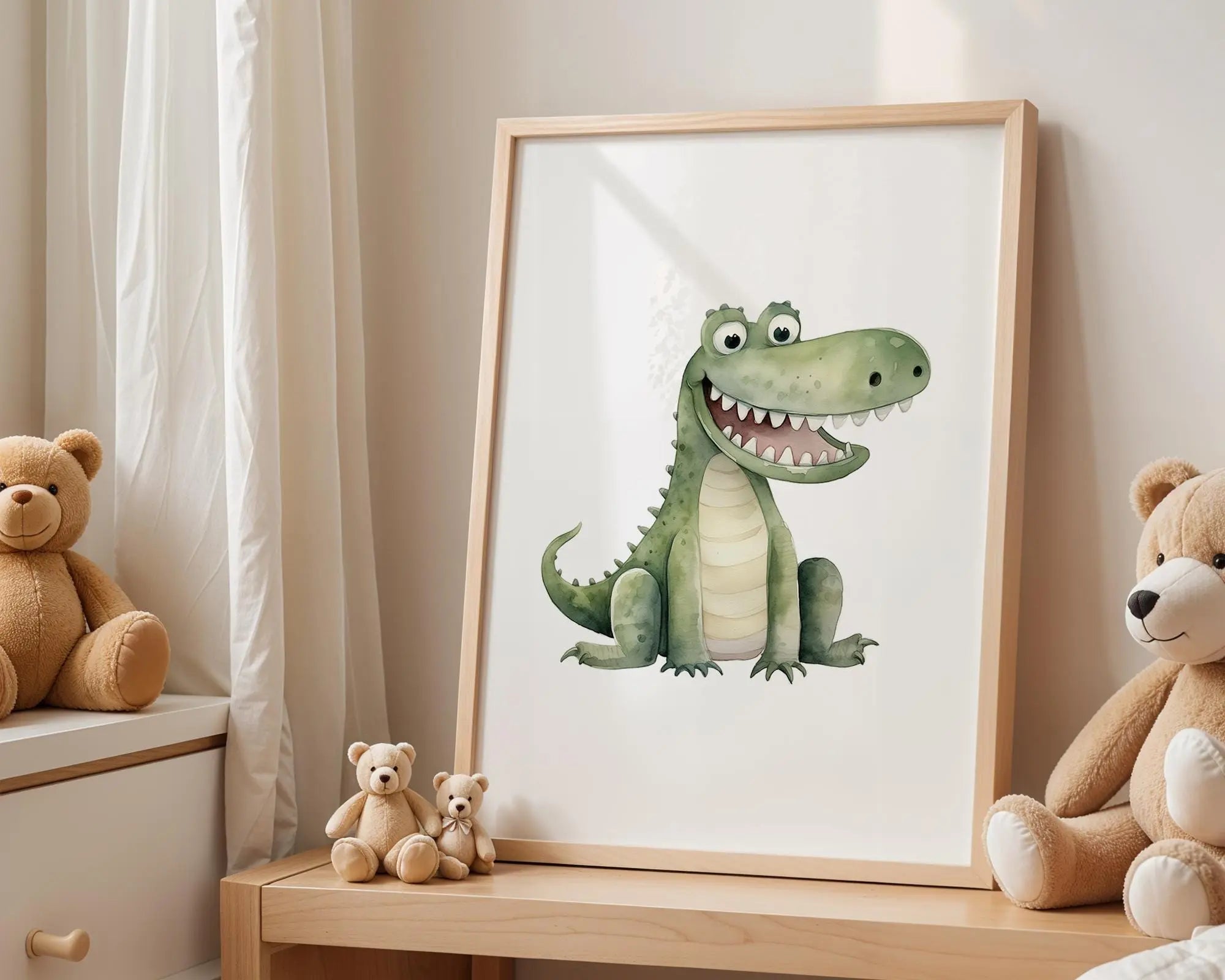 Playroom Ideas | Crocodile Nursery Wall Art | Jungle Animal Baby Print wall art print, modern home decor, unframed artwork by Nomad & Nest