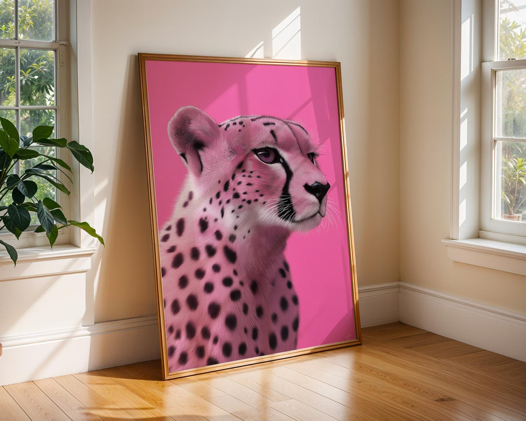 Pink Cheetah Art Print | Bold Animal Wall Decor wall art print, modern home decor, unframed artwork by Nomad & Nest