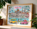 Vienna Austria Travel Poster | Colorful Cityscape Art Print wall art print, modern home decor, unframed artwork by Nomad & Nest