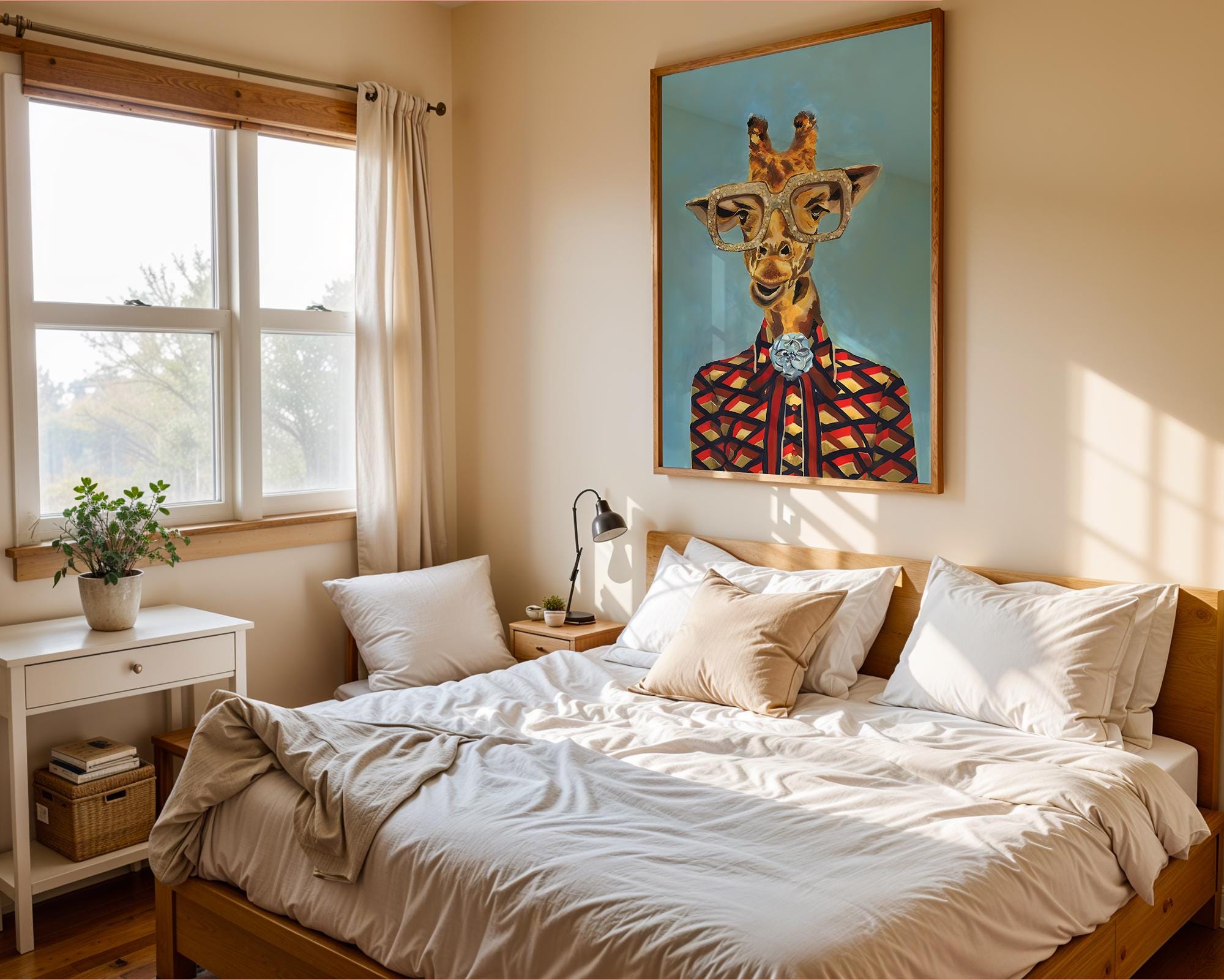 Glam Giraffe Art Print | Safari Animal Poster wall art print, modern home decor, unframed artwork by Nomad & Nest