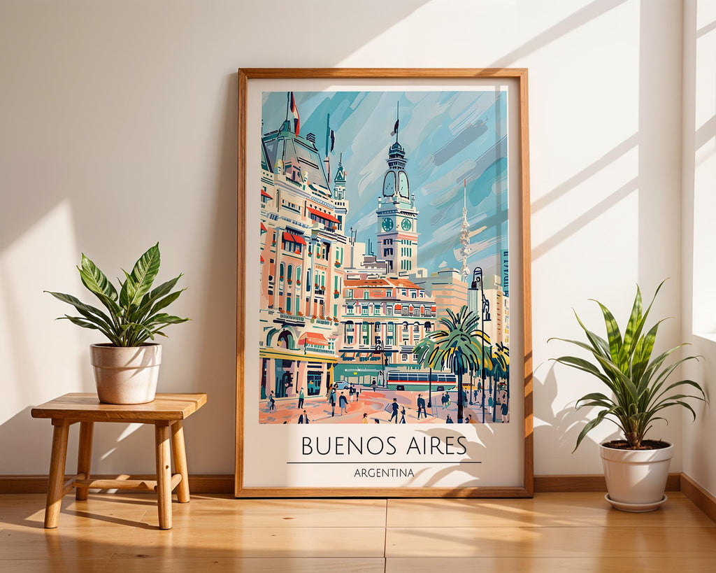 Buenos Aires Travel Poster | Retro Argentina City Art Print wall art print, modern home decor, unframed artwork by Nomad & Nest