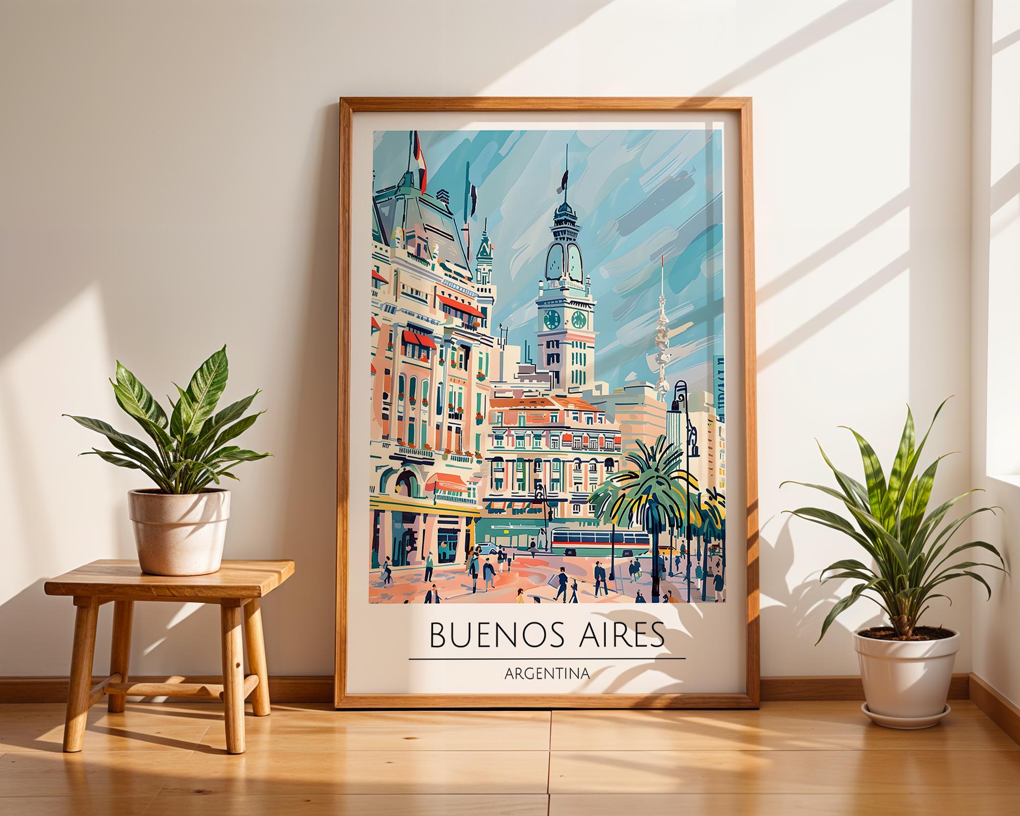 Buenos Aires Travel Poster | Retro Argentina City Art Print wall art print, modern home decor, unframed artwork by Nomad & Nest