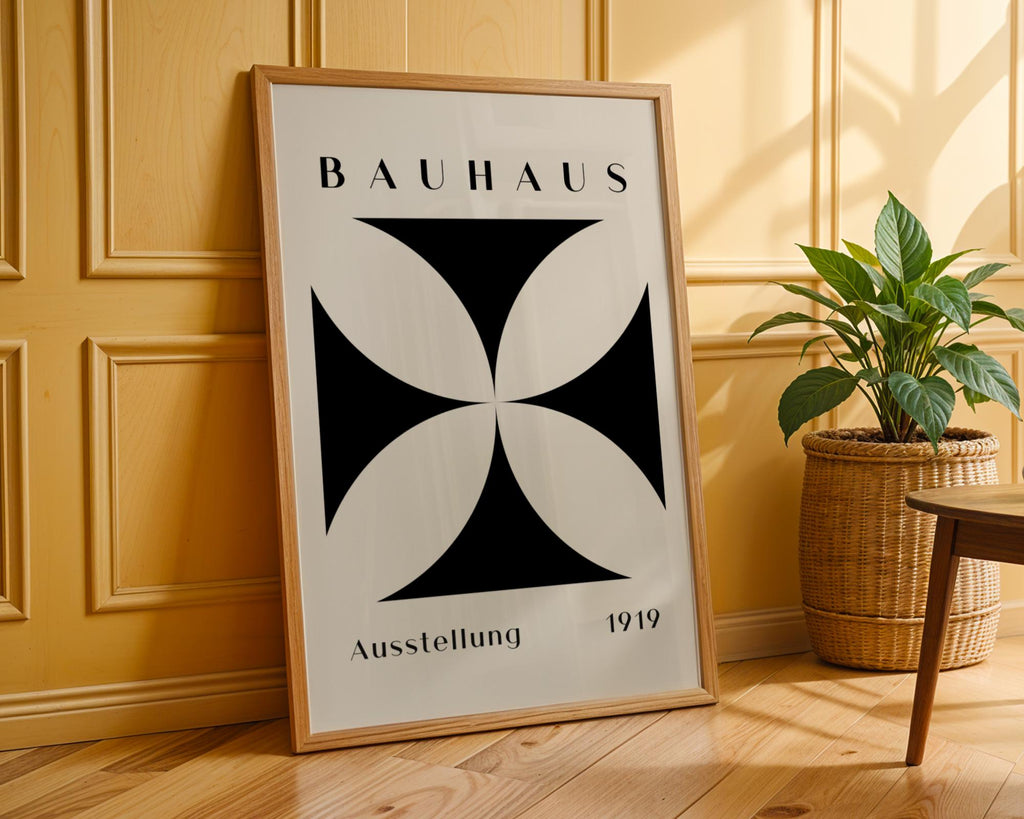 Bauhaus Poster Art Print | Black and White Geometric Abstract wall art print, modern home decor, unframed artwork by Nomad & Nest