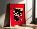 Modern Pop Art | Red  Woman Print | Retro Pin-Up Girl Illustration wall art print, modern home decor, unframed artwork by Nomad & Nest