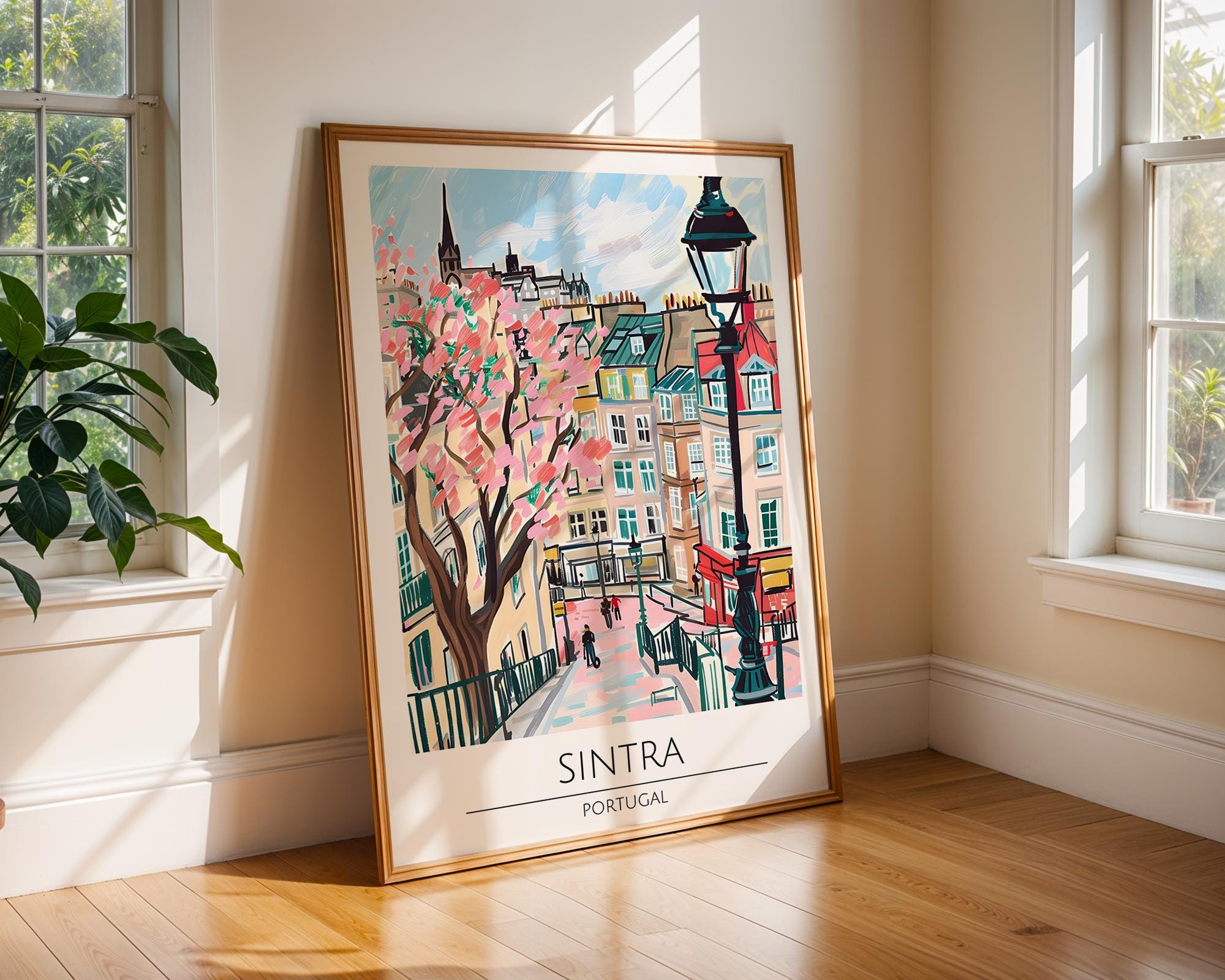 Sintra Portugal Print | Whimsical Travel Poster wall art print, modern home decor, unframed artwork by Nomad & Nest