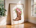 Floral Cowgirl Boot Print | Rustic Western Wall Art wall art print, modern home decor, unframed artwork by Nomad & Nest