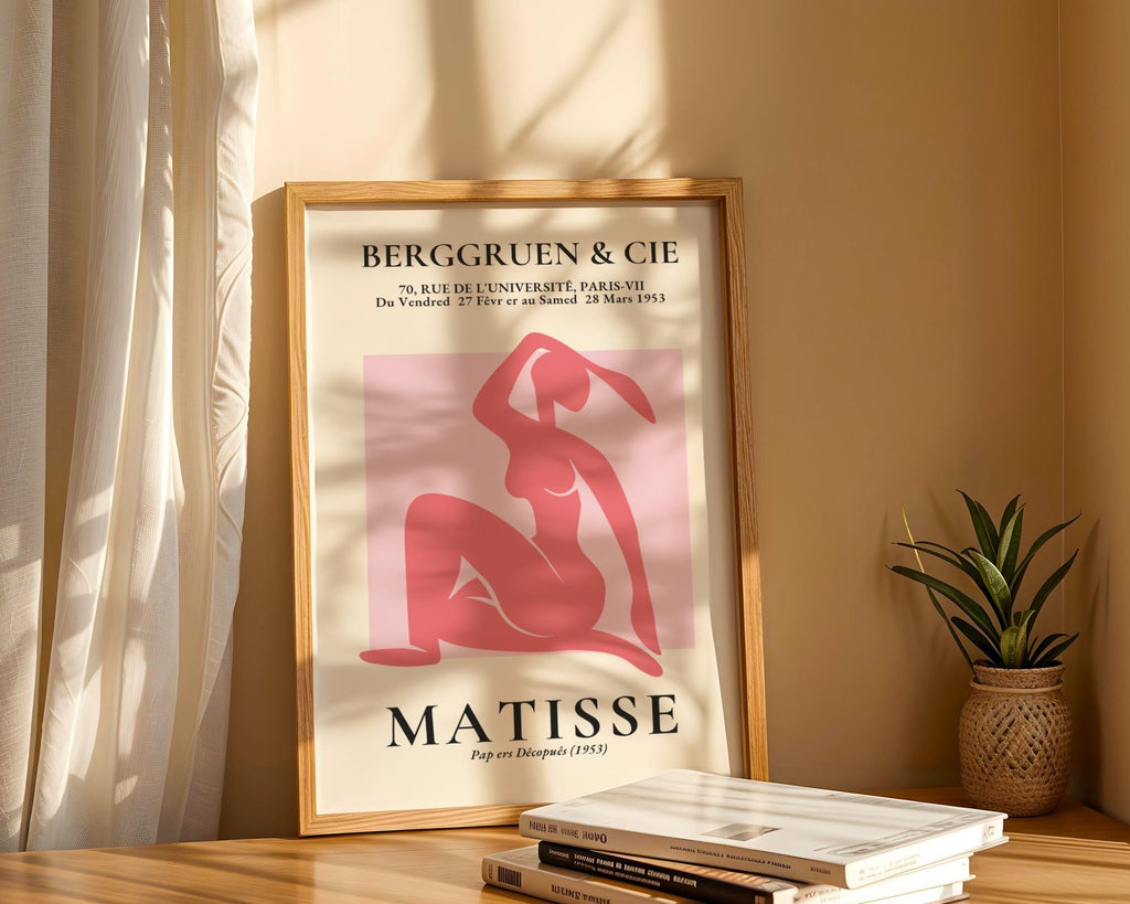 Henri Matisse Print Nude Poster | Pink Seated Woman Cut-Out Modern Minimalist wall art print, modern home decor, unframed artwork by Nomad & Nest