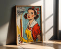 Modern Pop Art | Retro  Cleaning Lady Print | Vintage Housewife Poster wall art print, modern home decor, unframed artwork by Nomad & Nest
