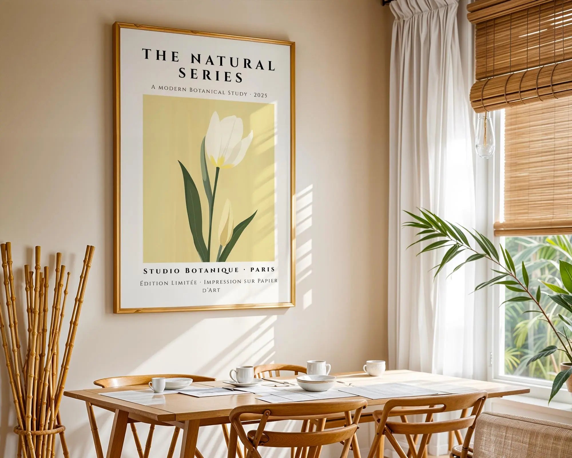 White Tulip Botanical Print • Modern Minimalist Wall Art wall art print, modern home decor, unframed artwork by Nomad & Nest