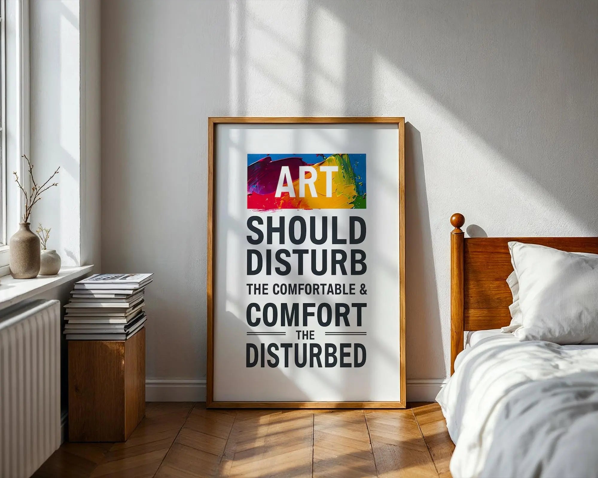 Positive Emotion | Art Should Disturb Quote Poster | Bold Typography Wall Art | Creative Statement Decor wall art print, modern home decor, unframed artwork by Nomad & Nest