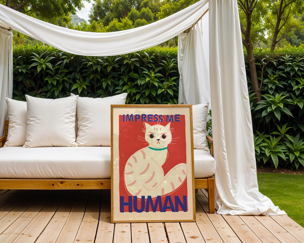 Funny Cat Quote Art Print | Retro Feline Illustration wall art print, modern home decor, unframed artwork by Nomad & Nest